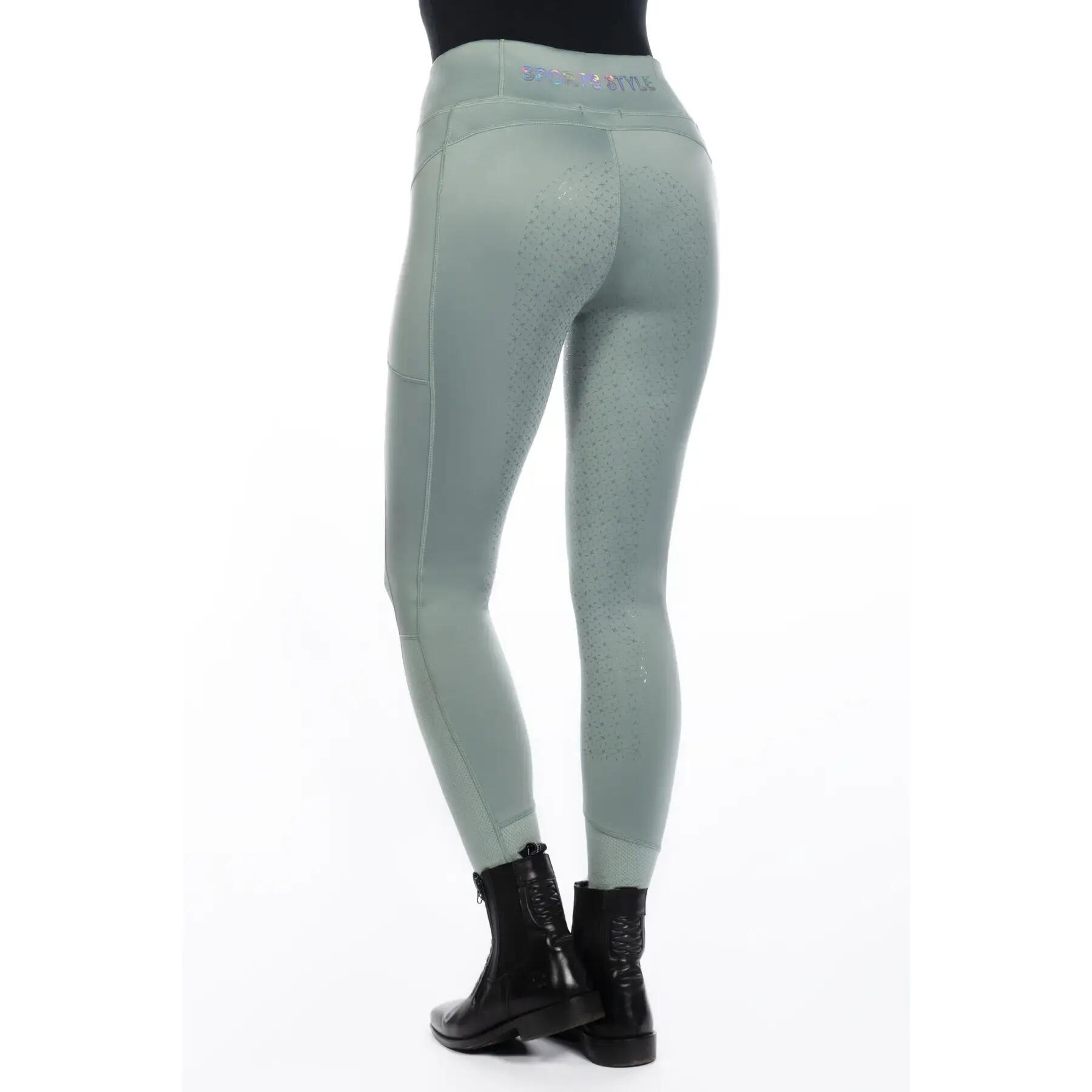 Damskie legginsy jeździeckie z pełną przyczepnością HKM Harbour Island 3/4