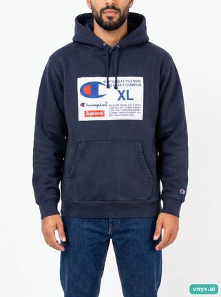 Second Life - Vintage Champion Dark blue Hoodie Men XL
