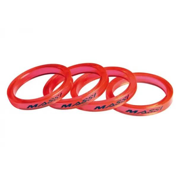MASSI Kit 4 Entretoises 5mm 1''1/8 Rouge Transparent 2/2