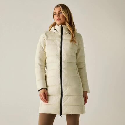 Veste Longue Matelassée Et Unie À Capuche AMARA Femme (Noir)