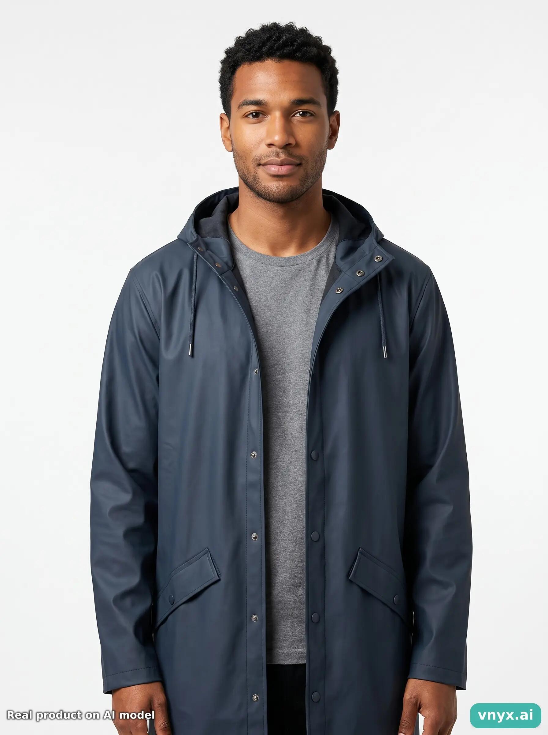 Second Life - Vintage RAINS Dark Blue Outdoor Jacket Men XS 5/5