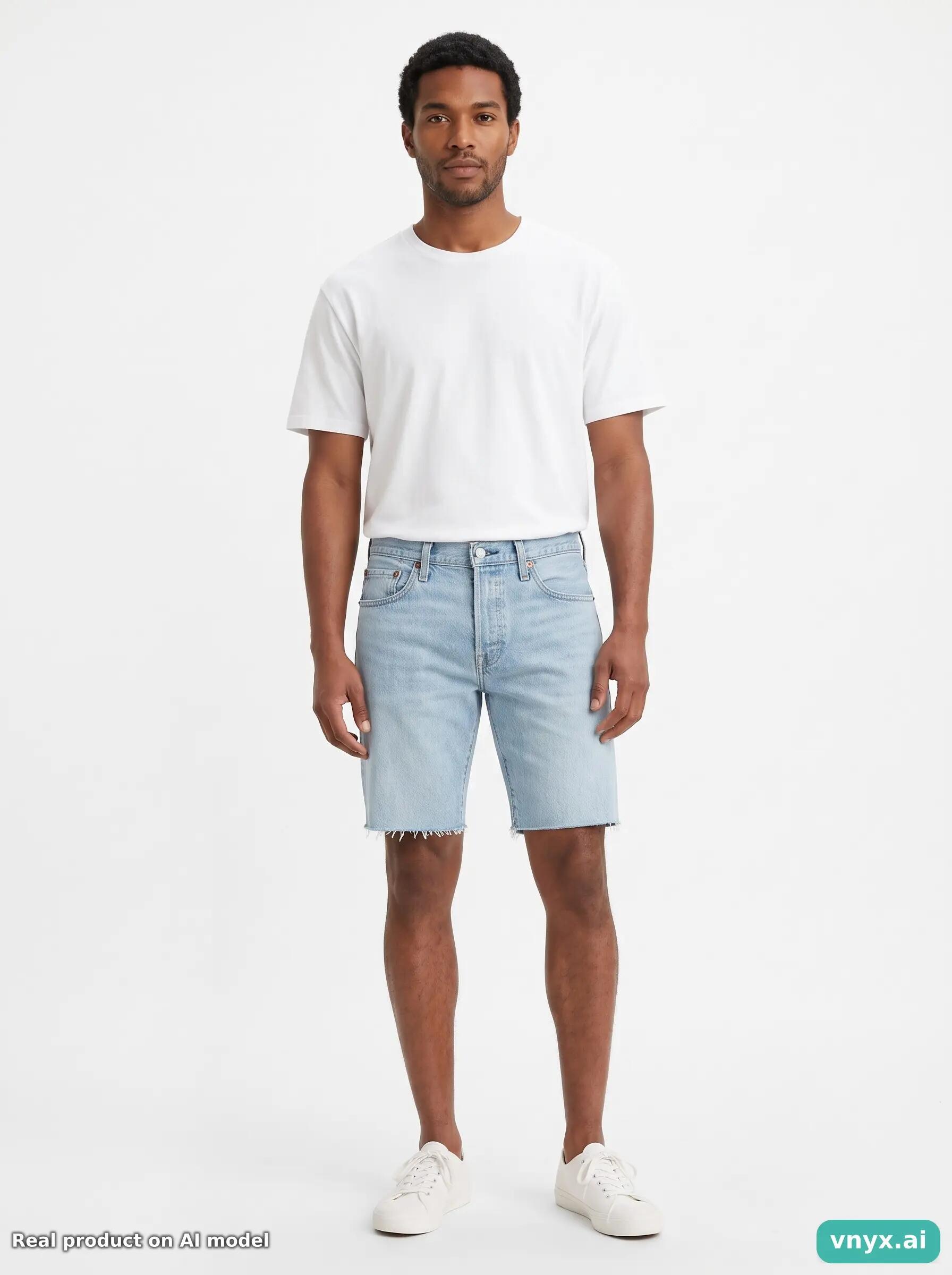 Second Life - Vintage LEVI STRAUSS & CO. Light Blue Shorts Men W29 L32 6/6