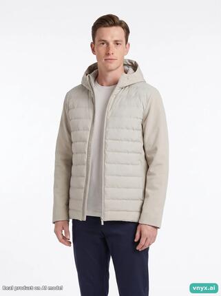 Second Life - RAINS Beige Puffer Jacket Men S
