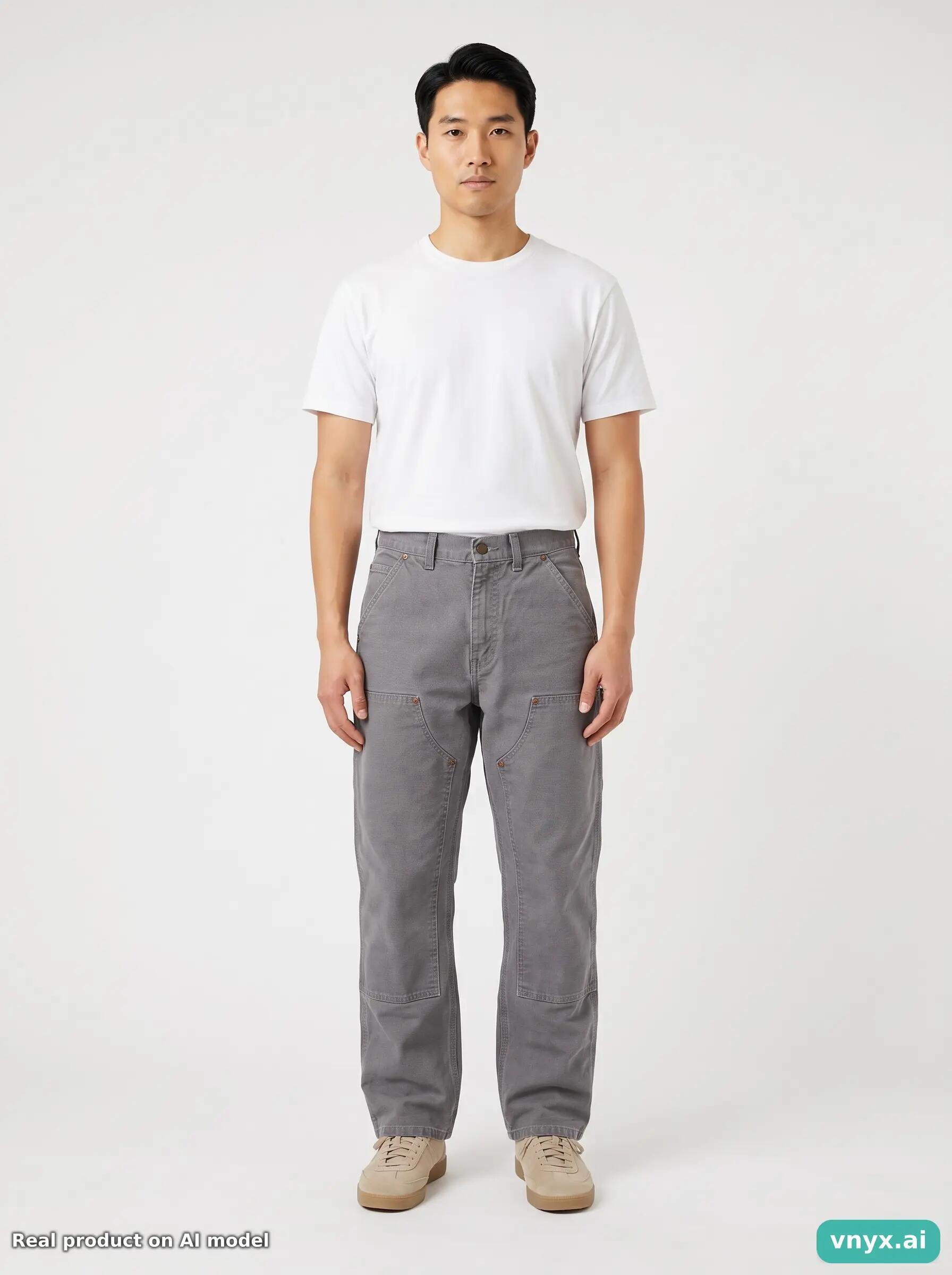 Second Life - Vintage Carhartt Grey Trousers Men 30 L32 3/5