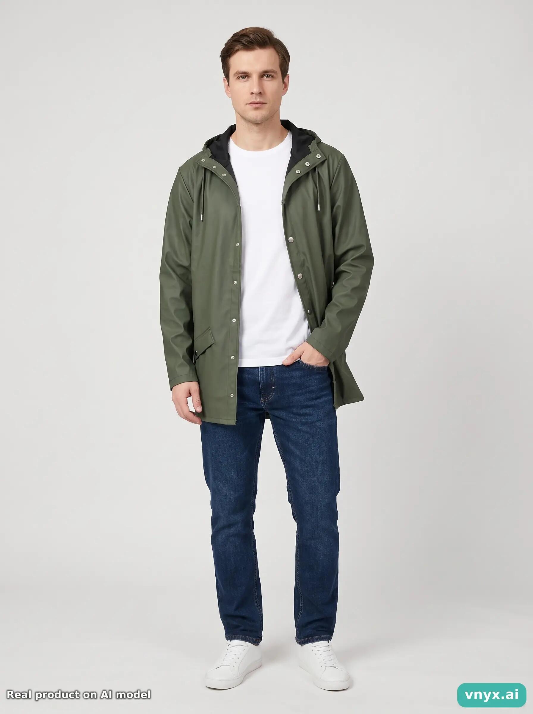 Second Life - Vintage RAINS Olive Outdoor Jacket Men XS 3/5