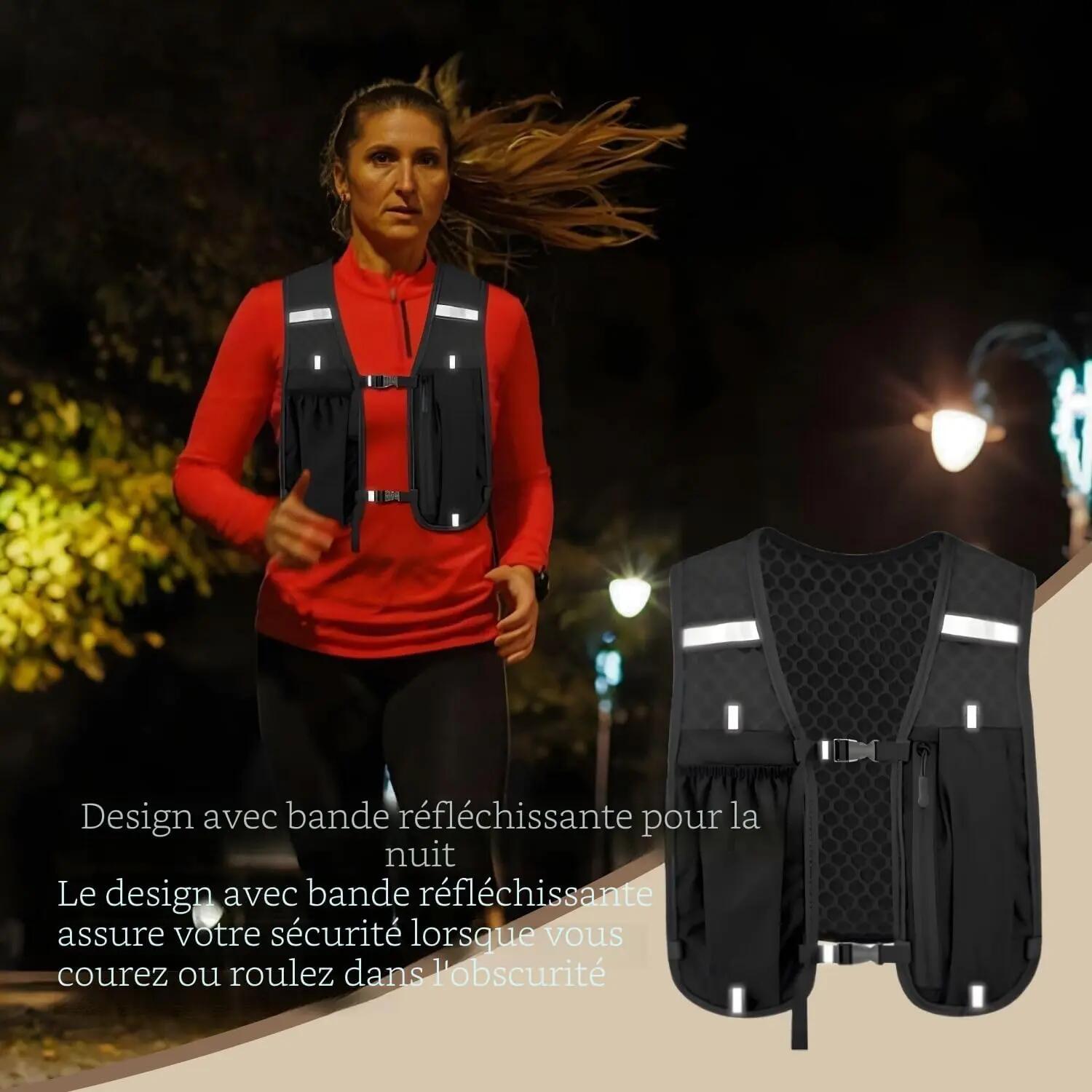 Gilet Hydratation Running Femme et Homme avec Bouteille d'eau de 500ml 5/7