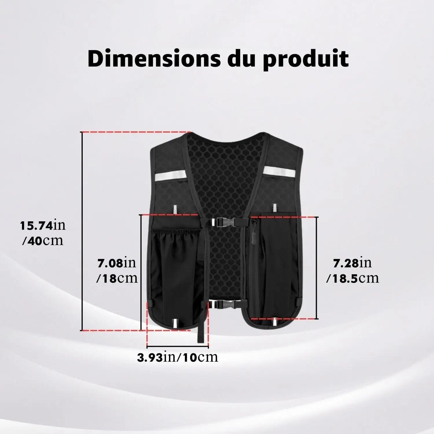Gilet Hydratation Running Femme et Homme avec Bouteille d'eau de 500ml 2/7
