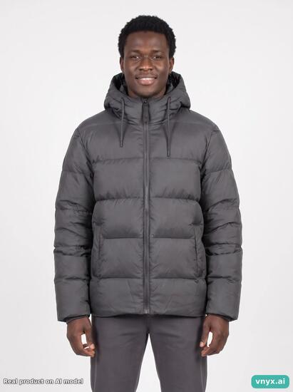 Second Life - RAINS Black Puffer Jacket Men S
