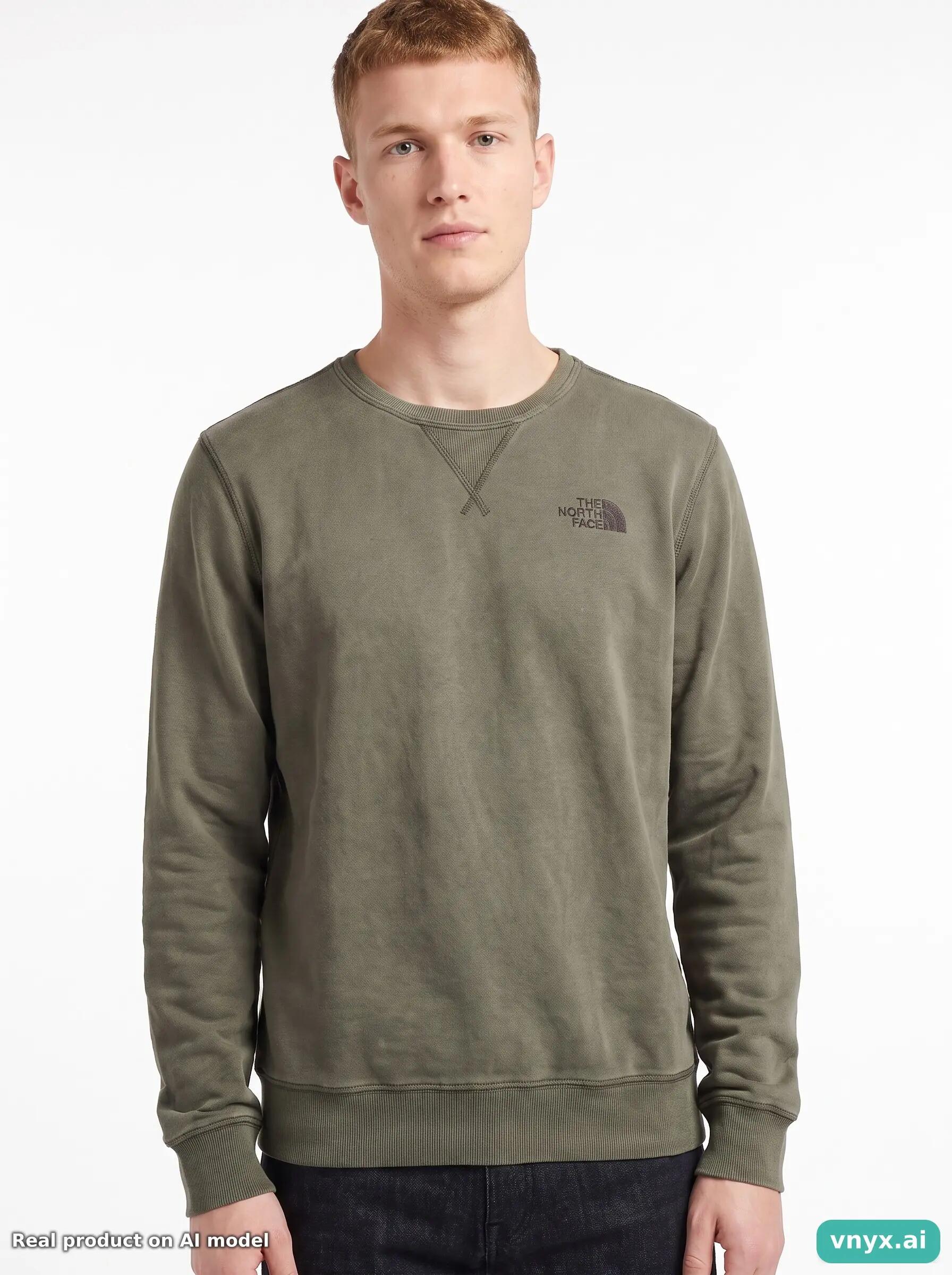 Second Life - Vintage The North Face Olive Sweatshirt Men S 5/5