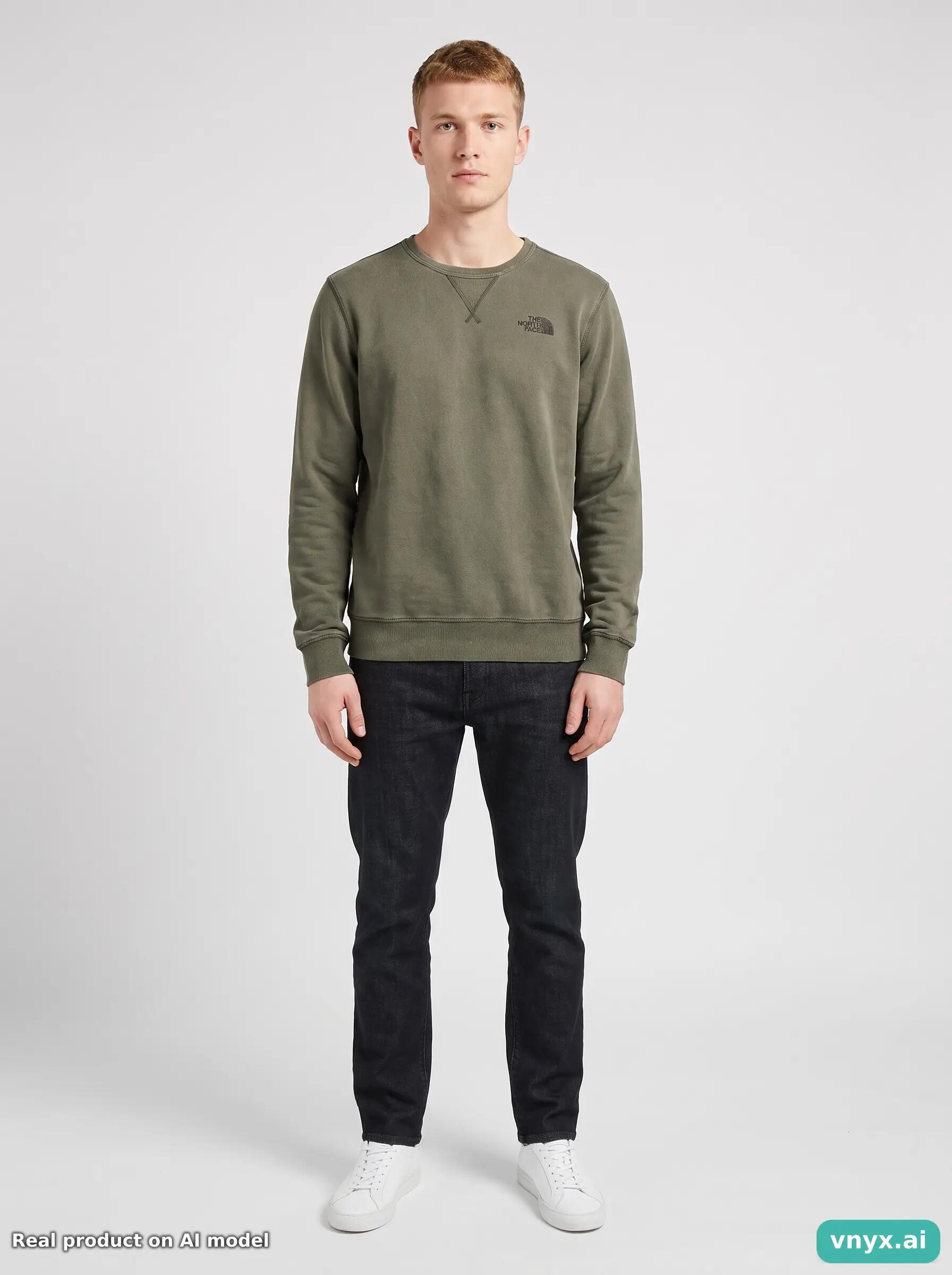 Second Life - Vintage The North Face Olive Sweatshirt Men S 3/5