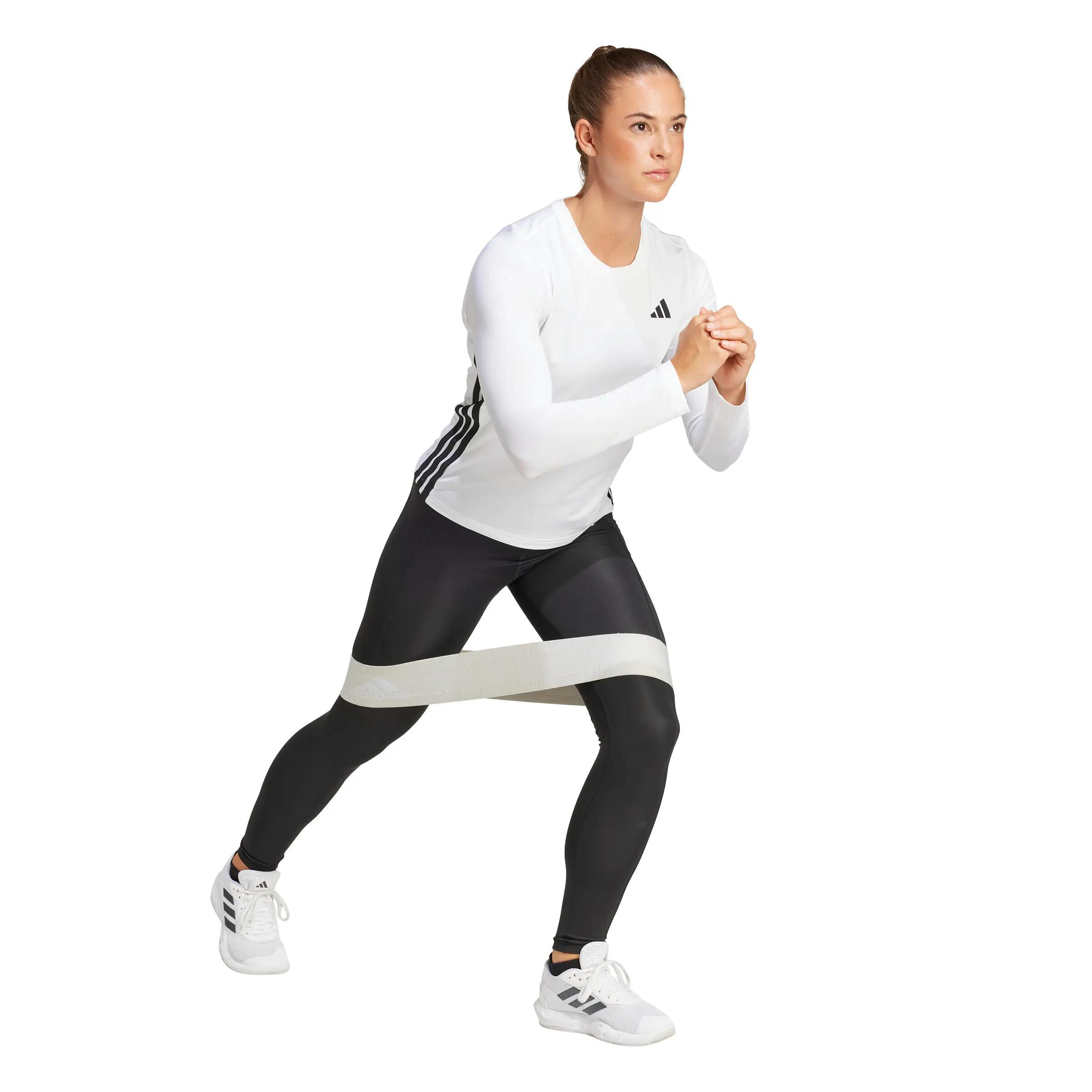 Camisola de manga comprida feminina adidas Workout Essentials 3-Stripes 3/6