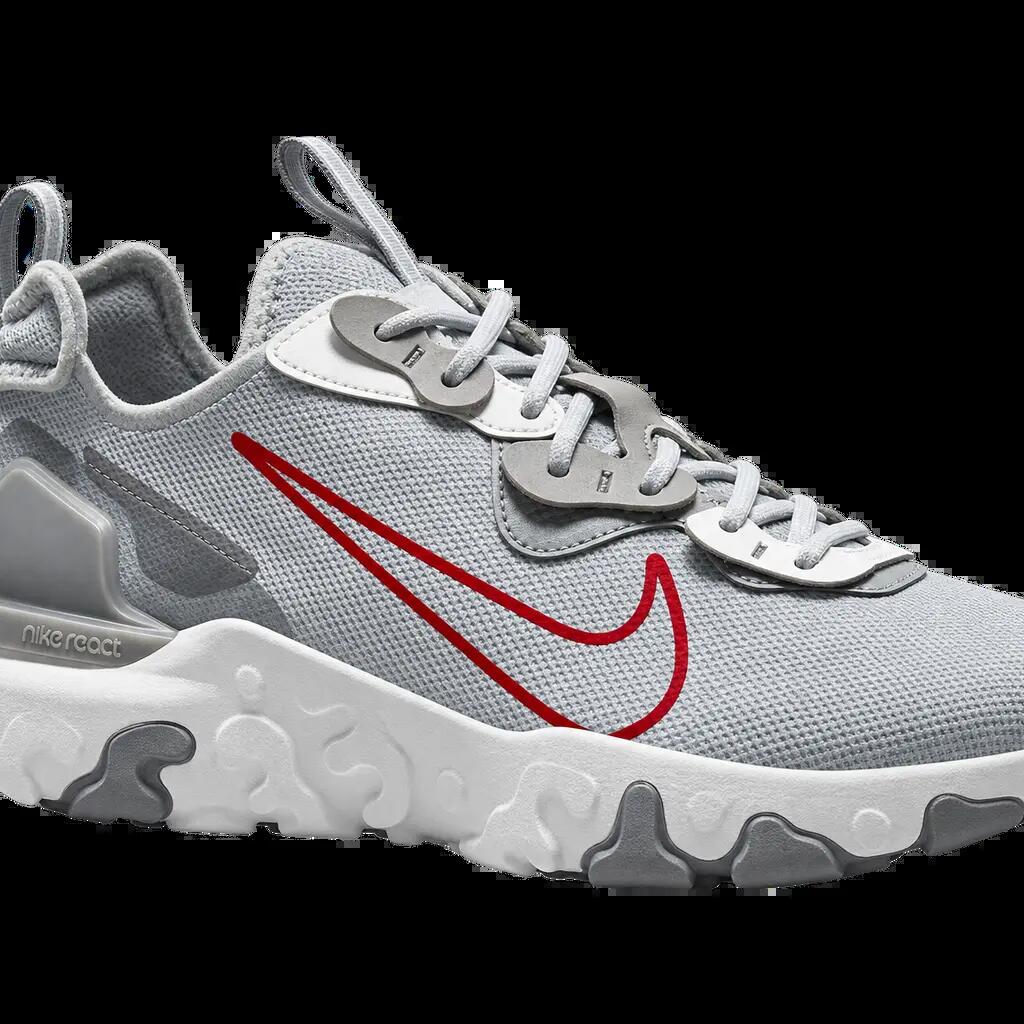 Herren - Lifestyle-Sneaker - Textil - Nike React Vision - Grau, University Red