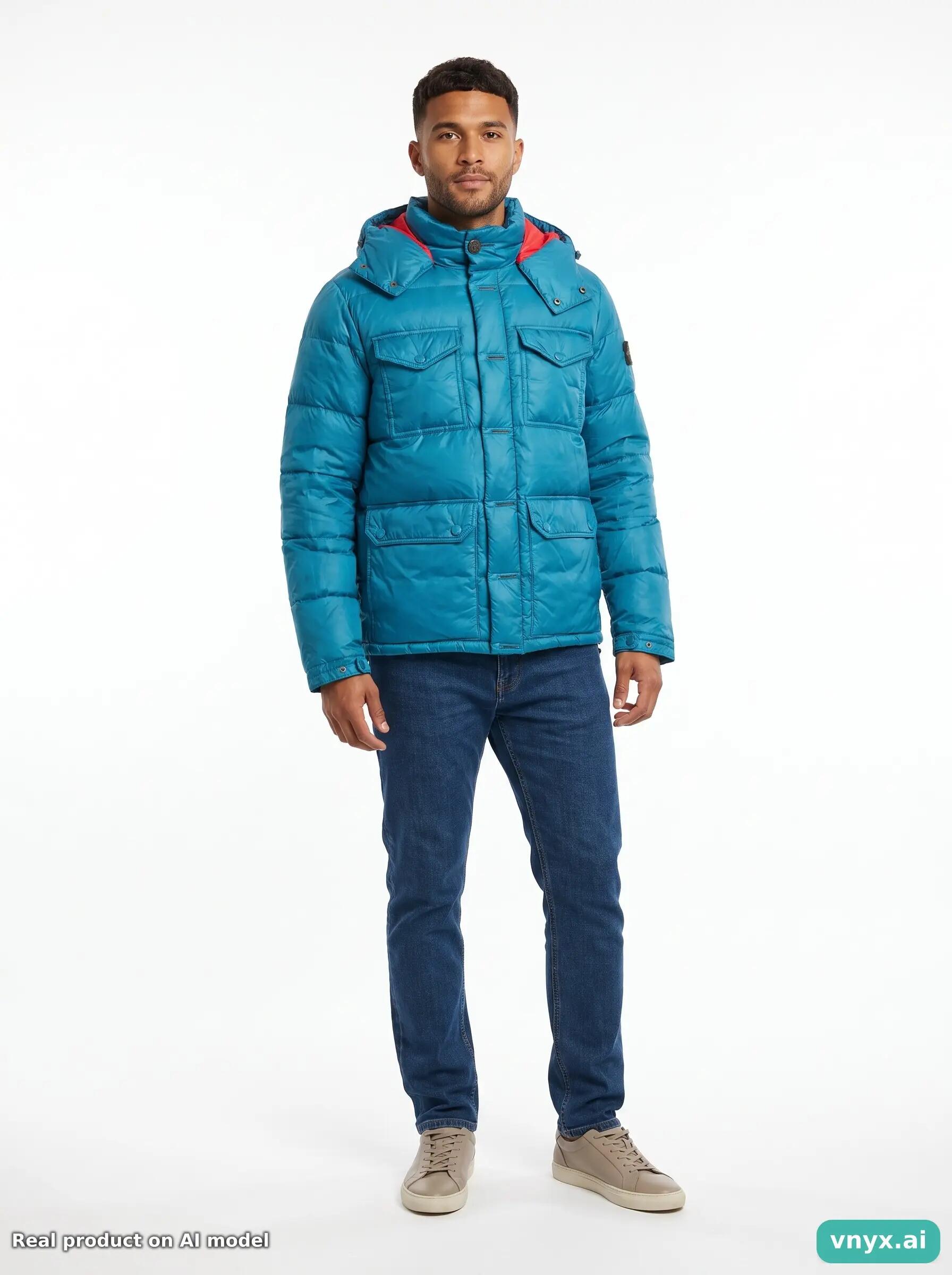 Second Life - Vintage The North Face Teal Puffer Jacket Men M 3/5