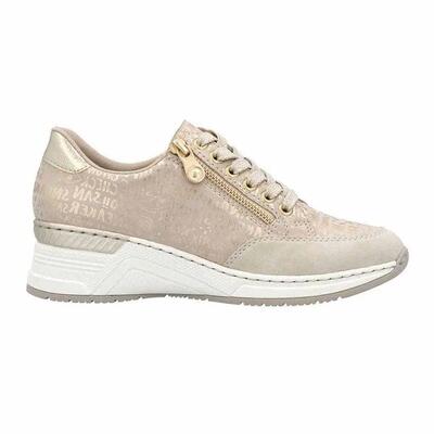 Dames leren trainers (beige/crème)