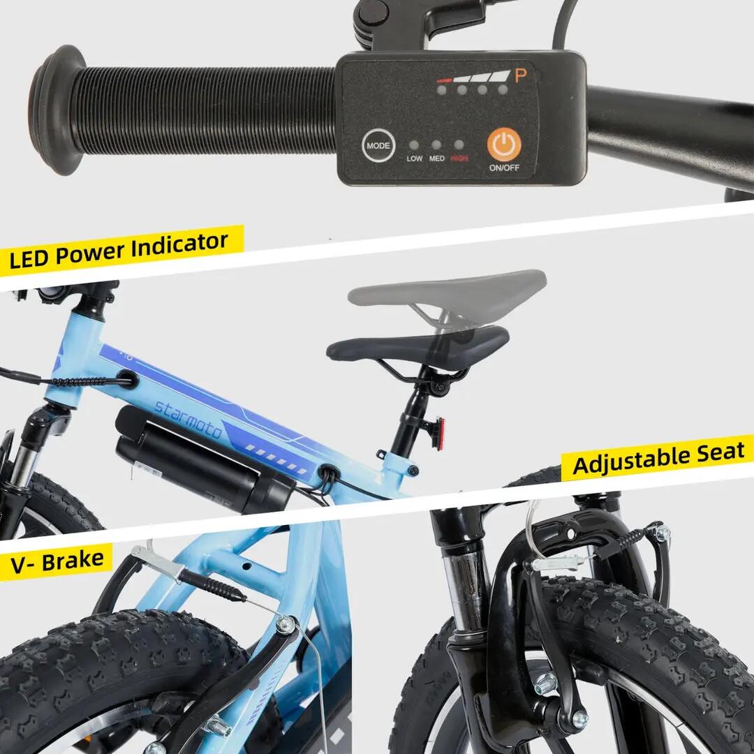Kinder Jugendliche E-Mountainbike 20 Zoll 250W Akku 5/6