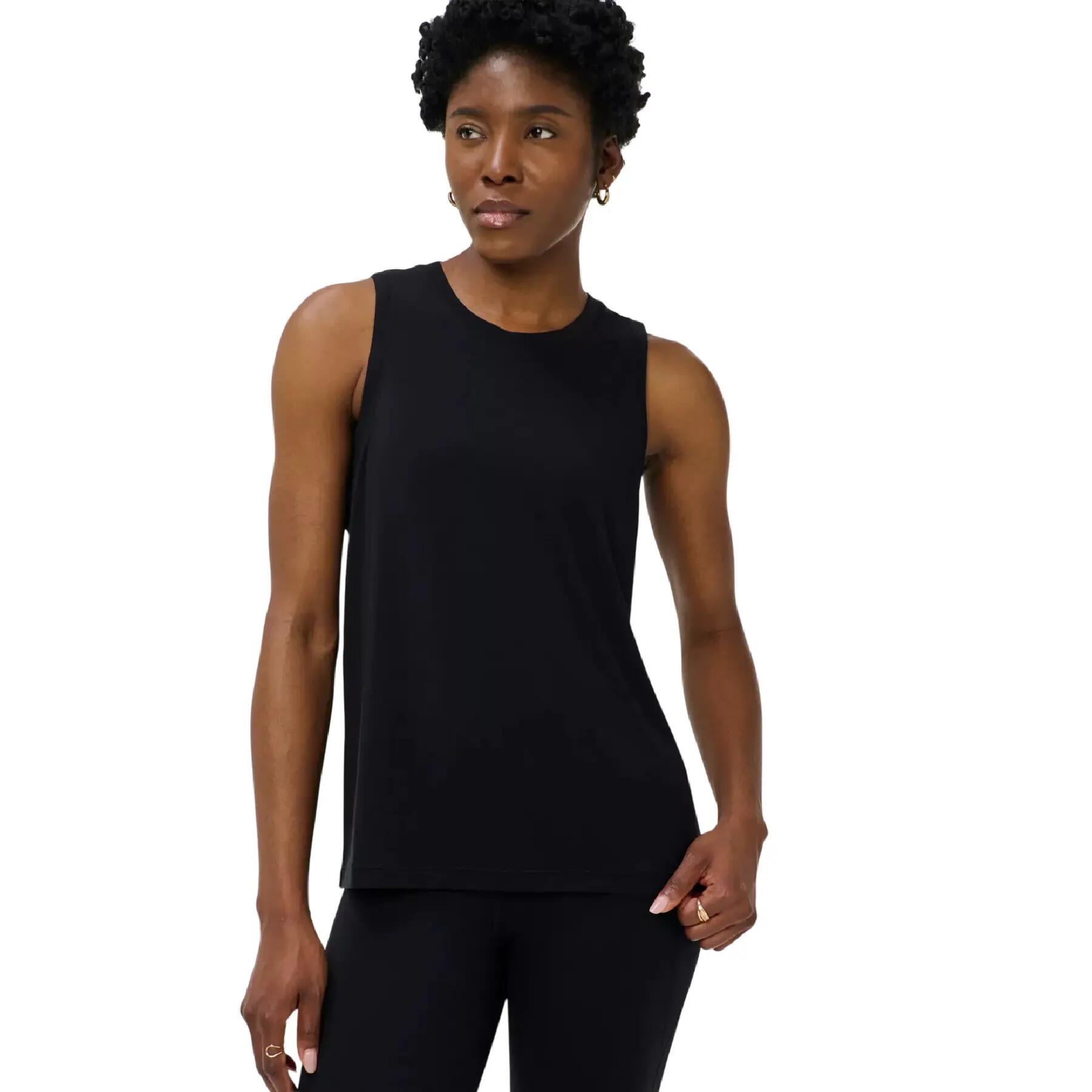 Camiseta Sin Mangas Soft Flow Studio para Mujer Negro 4/4