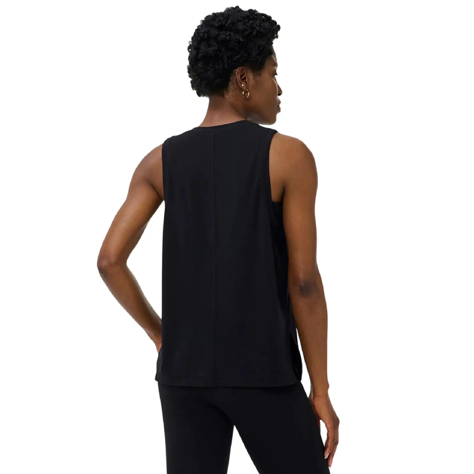 Camiseta Sin Mangas Soft Flow Studio para Mujer Negro 3/4