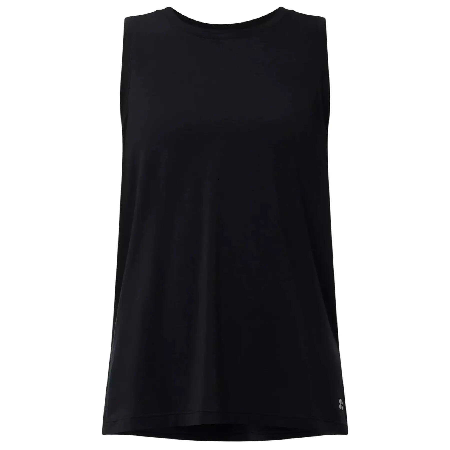 Camiseta Sin Mangas Soft Flow Studio para Mujer Negro 2/4