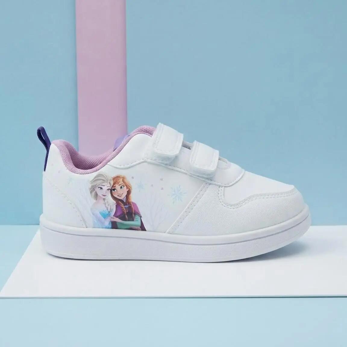 Kindersneakers Frozen dubbel klittenband PVC-zool wit 6/6
