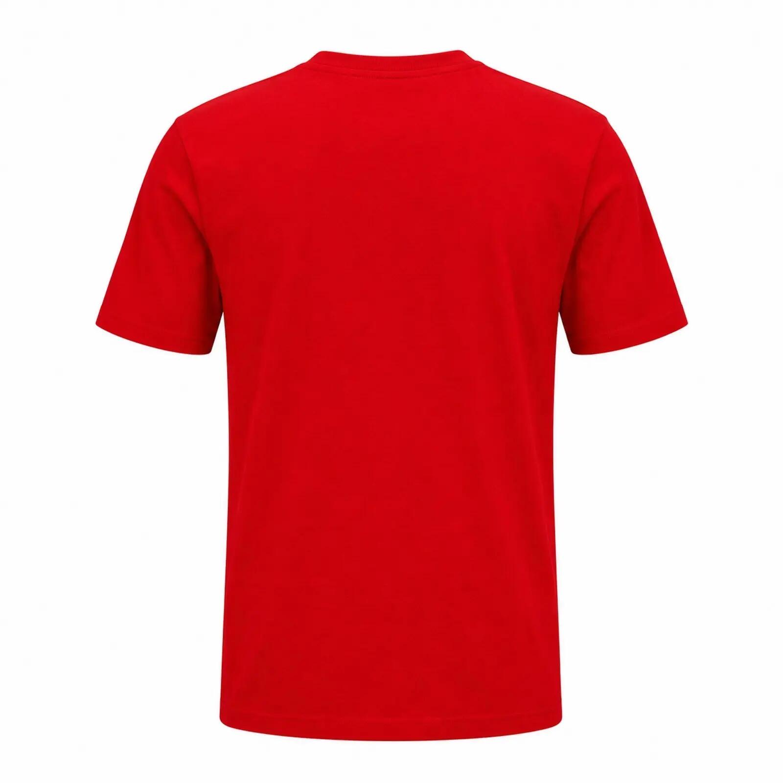 Camiseta Diseño Logotipo de Algodón para Hombre Rojo 2/3