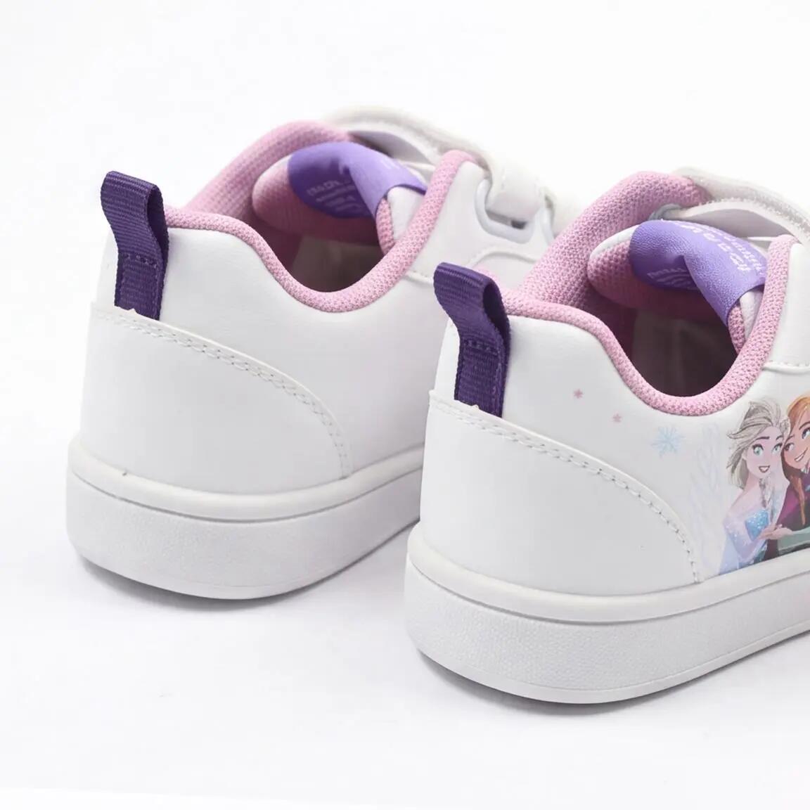 Kindersneakers Frozen dubbel klittenband PVC-zool wit 5/6