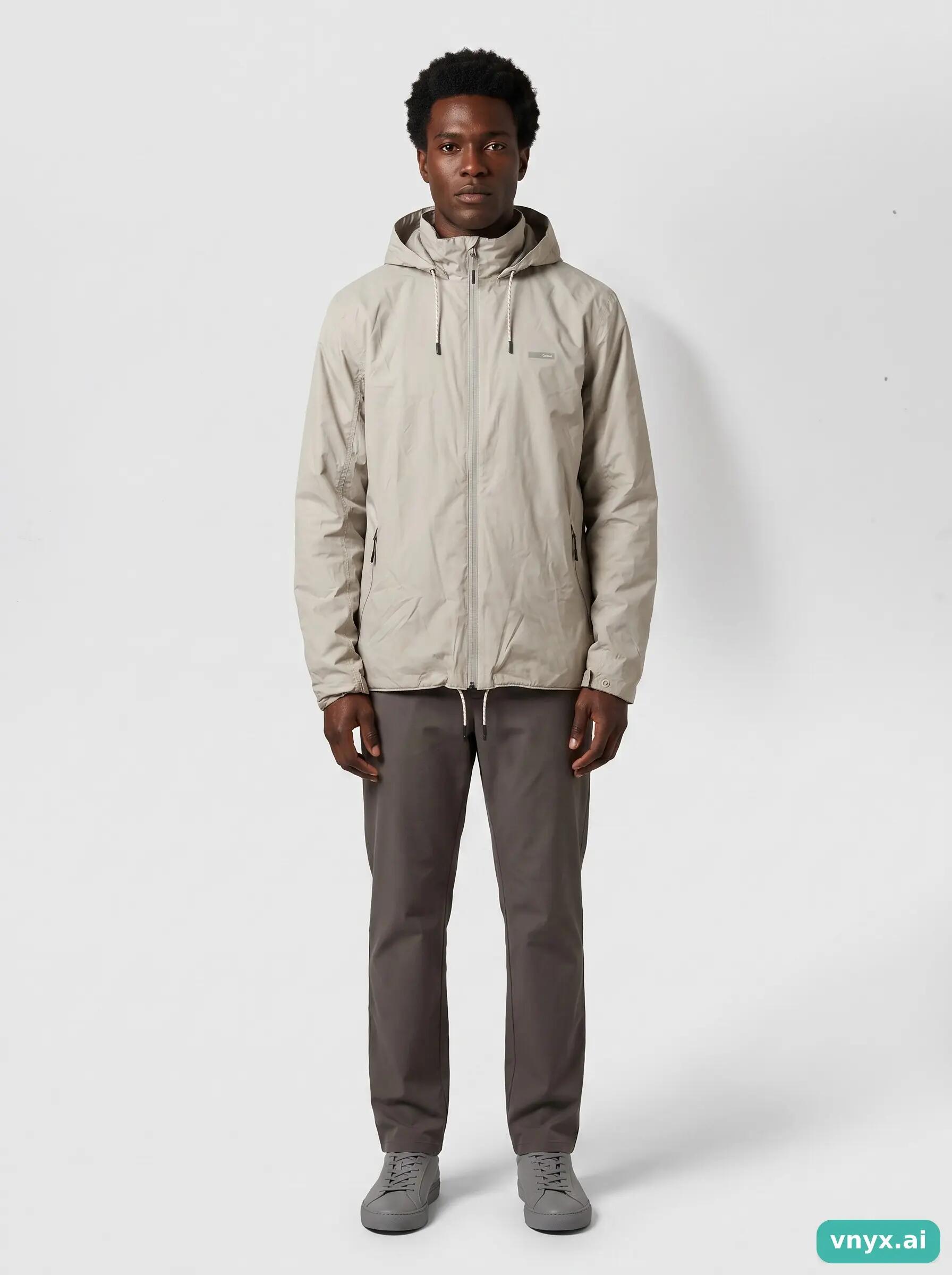 Second Life - Vintage RAINS Light Grey Windbreaker Men XS 3/5