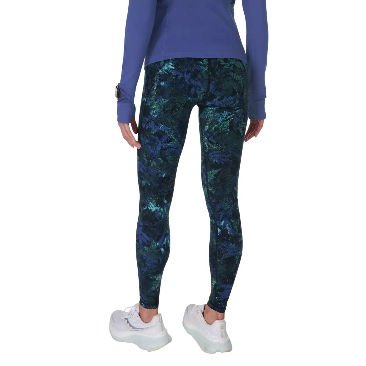 Leggings Power Diseño Estampado del Bosque Ejercicio para Mujer Verde 3/4