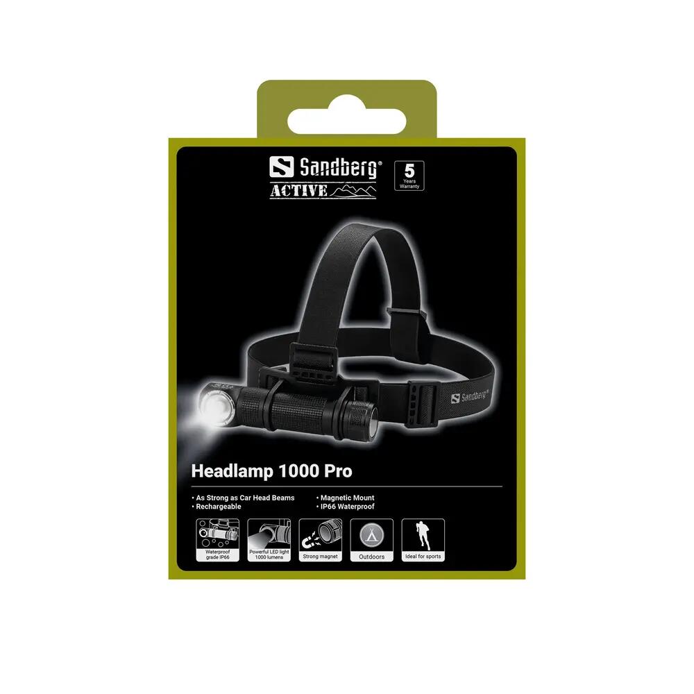 Lampe frontale Sandberg Headlamp 1000 Pro Schwarz 8/8