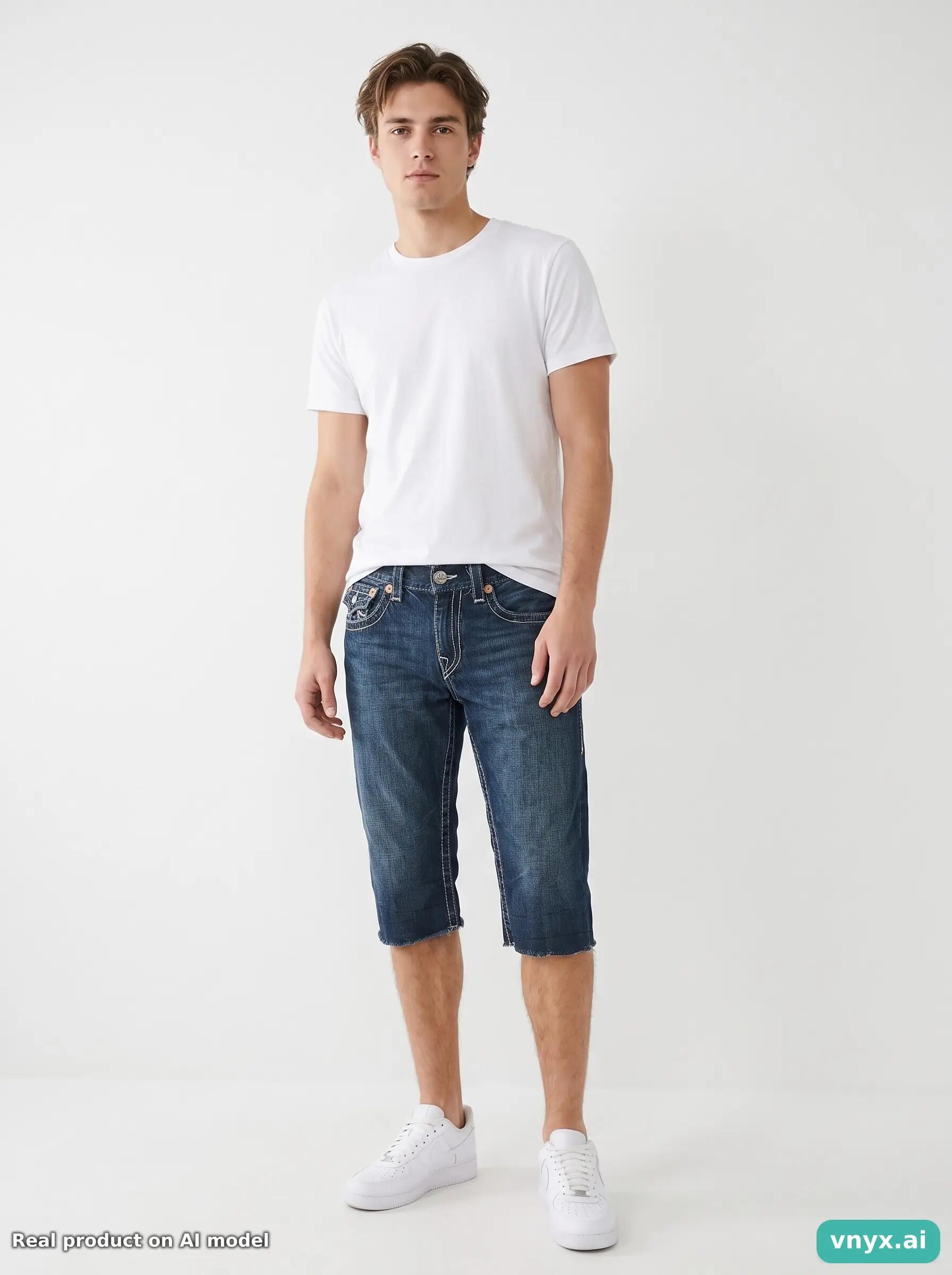 Second Life - True Religion Dark Blue Denim Shorts Size 32 6/6