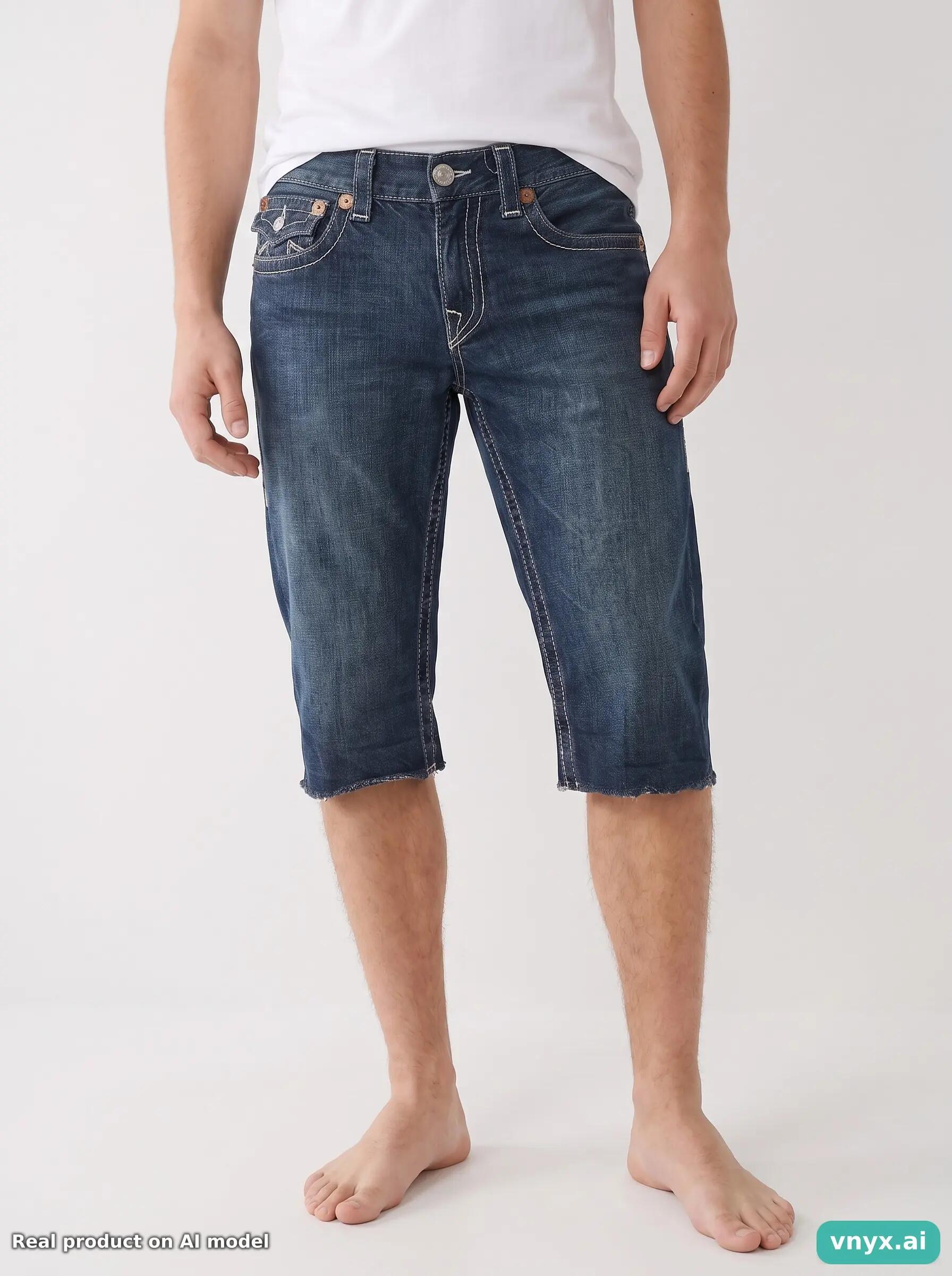 Second Life - True Religion Dark Blue Denim Shorts Size 32 5/6