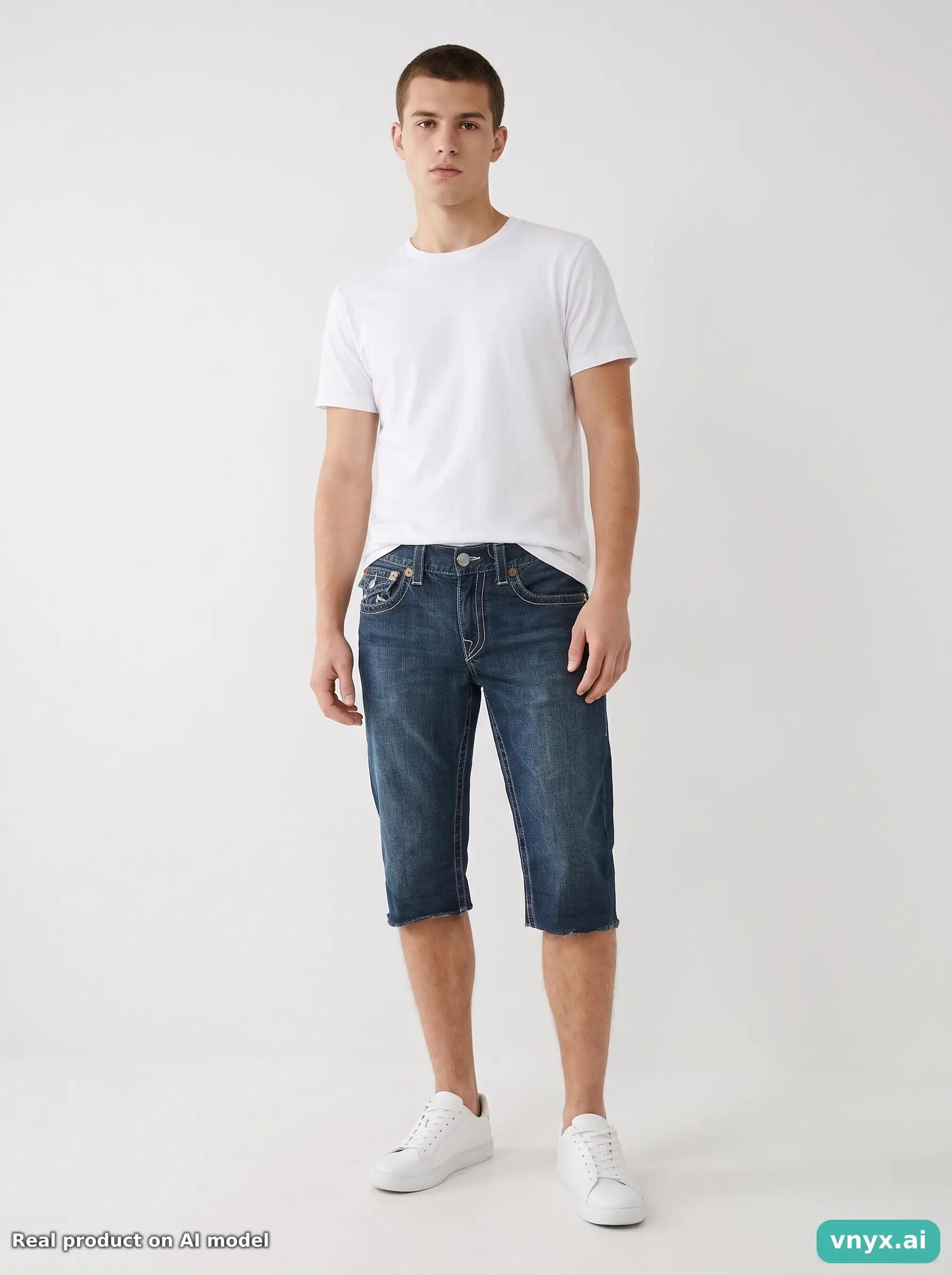 Second Life - True Religion Dark Blue Denim Shorts Size 32 3/6