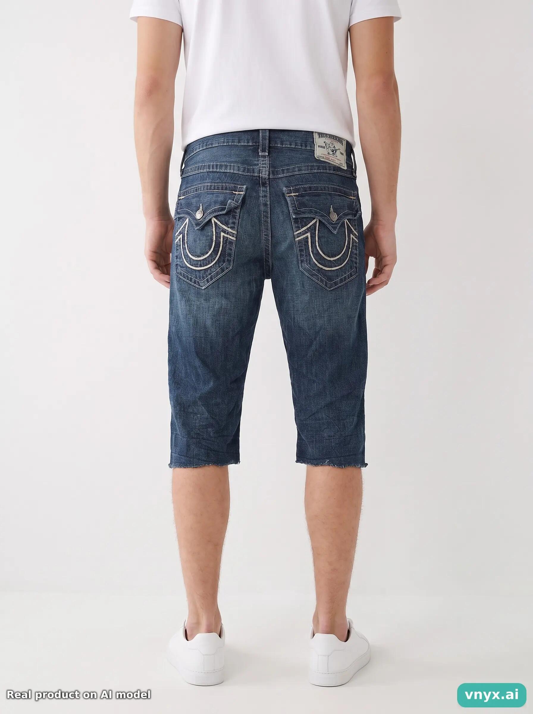 Second Life - True Religion Dark Blue Denim Shorts Size 32 2/6