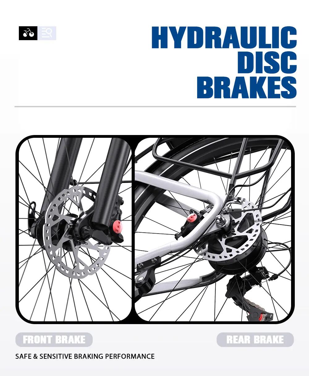 Vélo électrique urbain ONESPORT WT05, Batterie 36V 18,2Ah, Pneu 27,5" 8/8