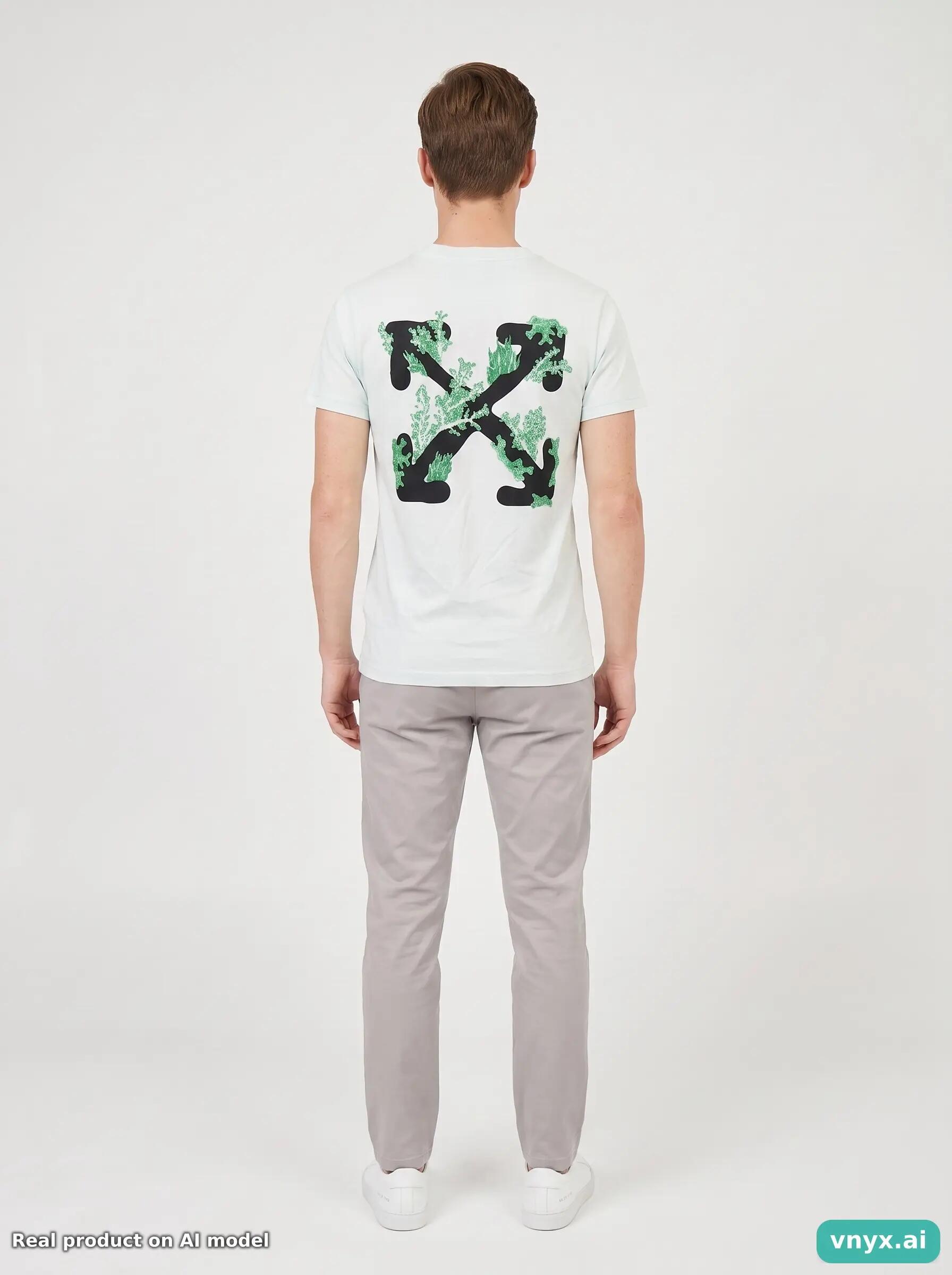 Second Life - Vintage Off-white Pale Mint T-Shirt Men XS 4/5
