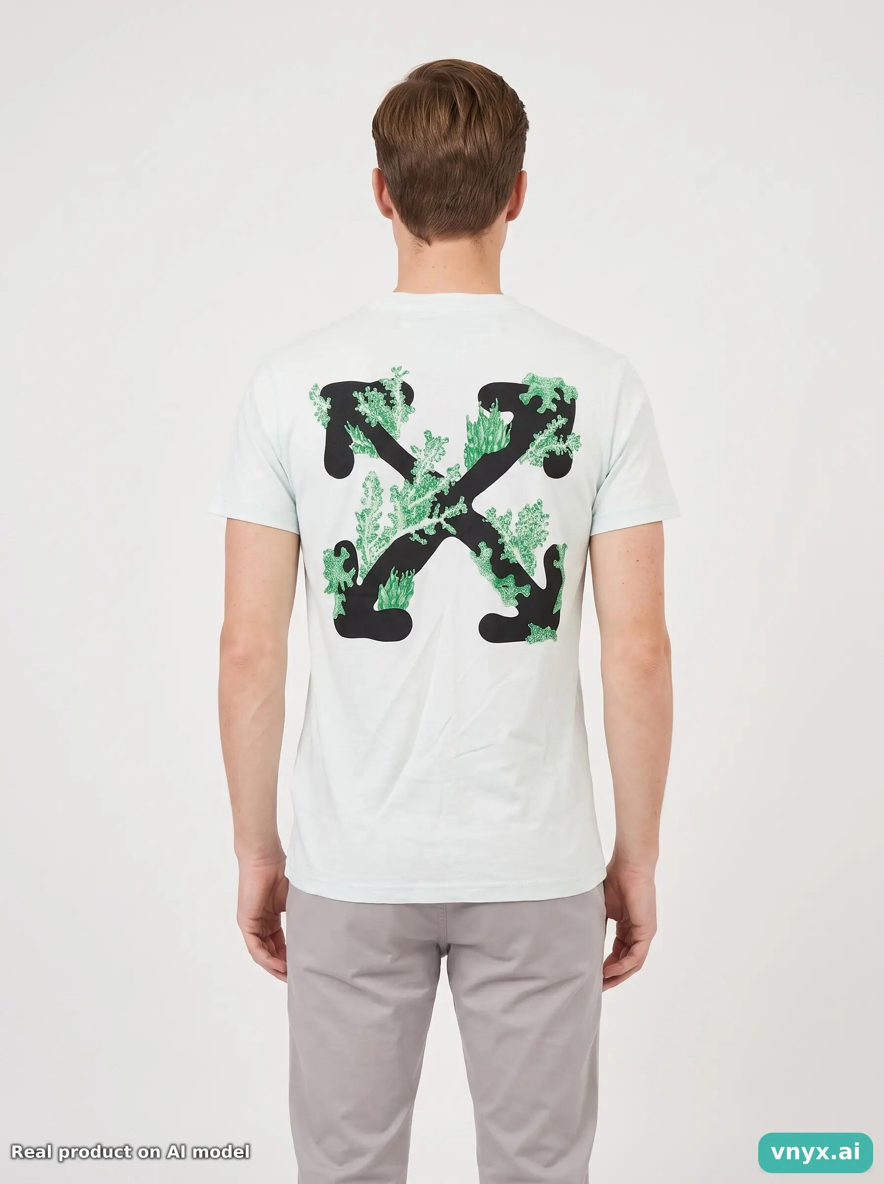 Second Life - Vintage Off-white Pale Mint T-Shirt Men XS 2/5