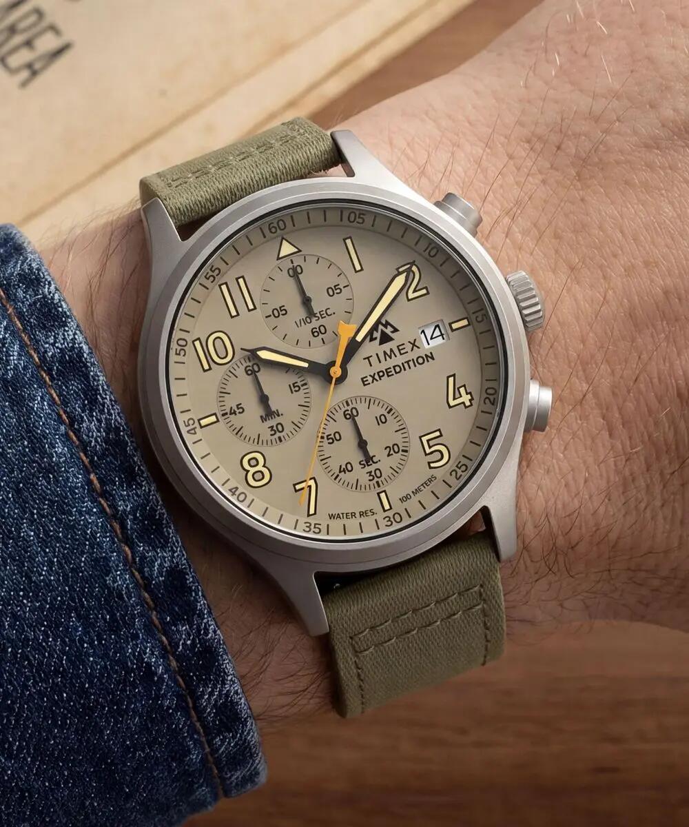 Timex Chronographe Montre Beige/Beige TW2Y89300 6/6
