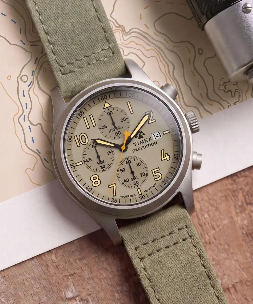 Timex Chronographe Montre Beige/Beige TW2Y89300 5/6