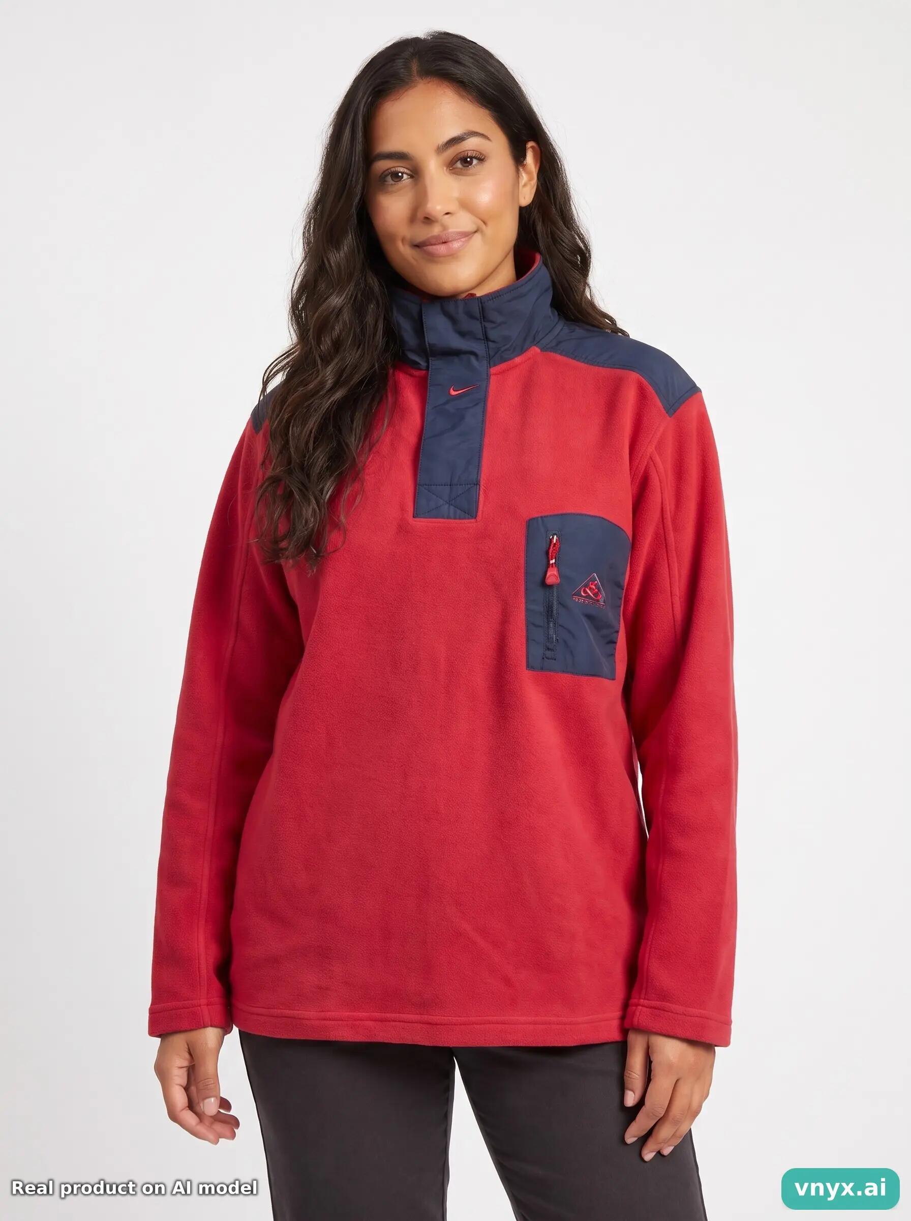 Second Life - Nike Fleece Pullover in Red size W22 5/5