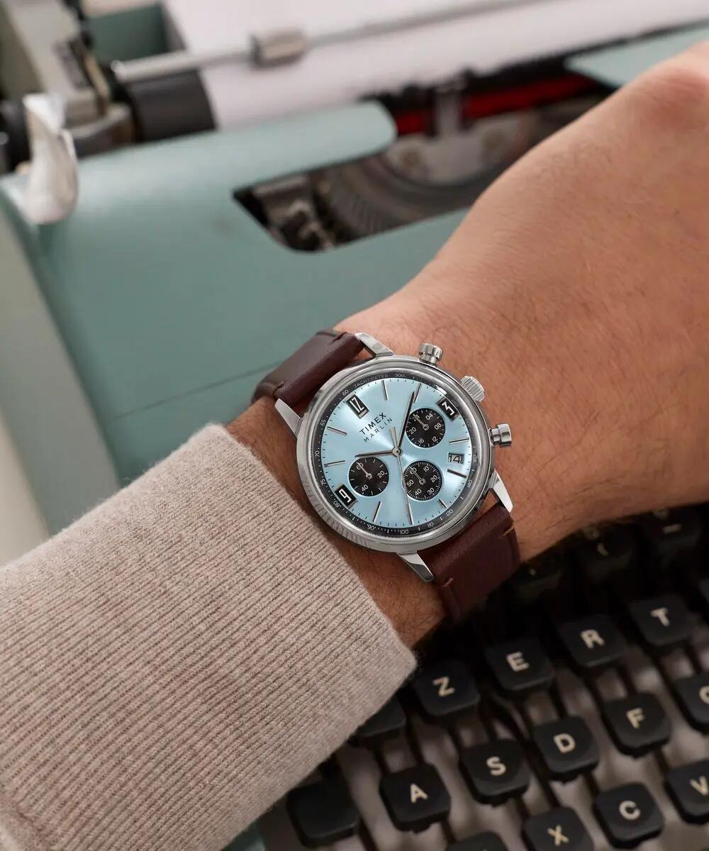 Timex Chronographe Montre Marron/Bleu TW2Y66600 5/6