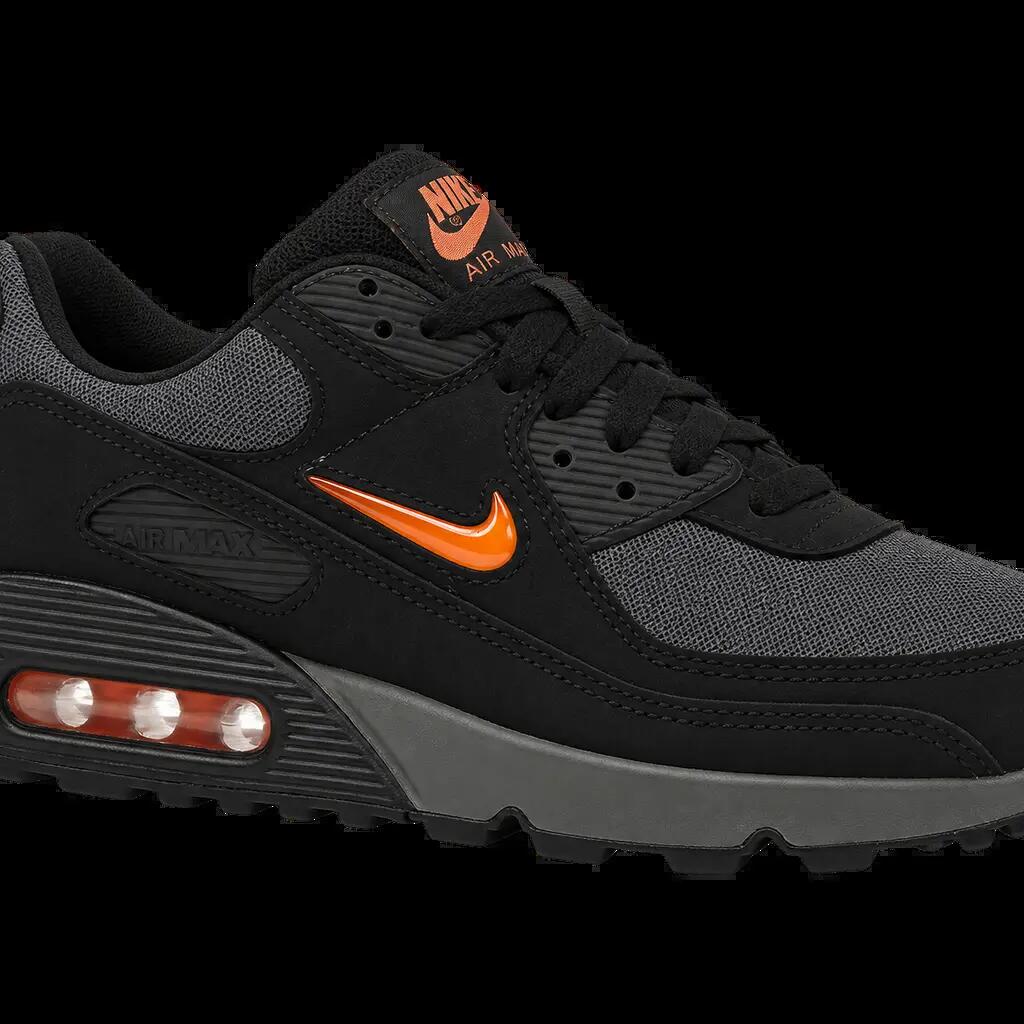 Herren - Sneaker - Nike Air Max 90 Jewel - Schwarz, Safety Orange - EU 49,5
