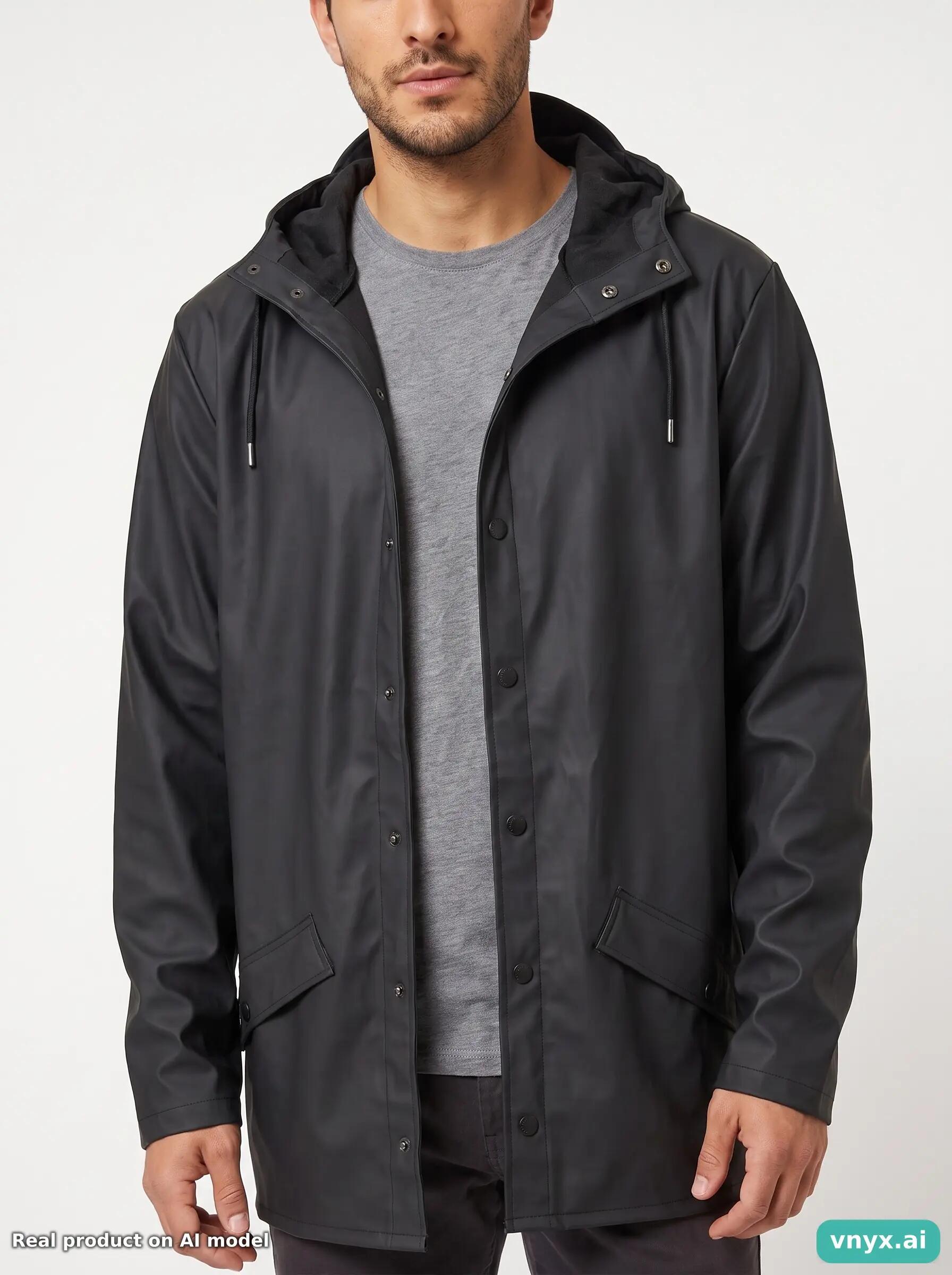 Second Life - Vintage RAINS Black Jacket Outdoor Jacket Men M 5/5