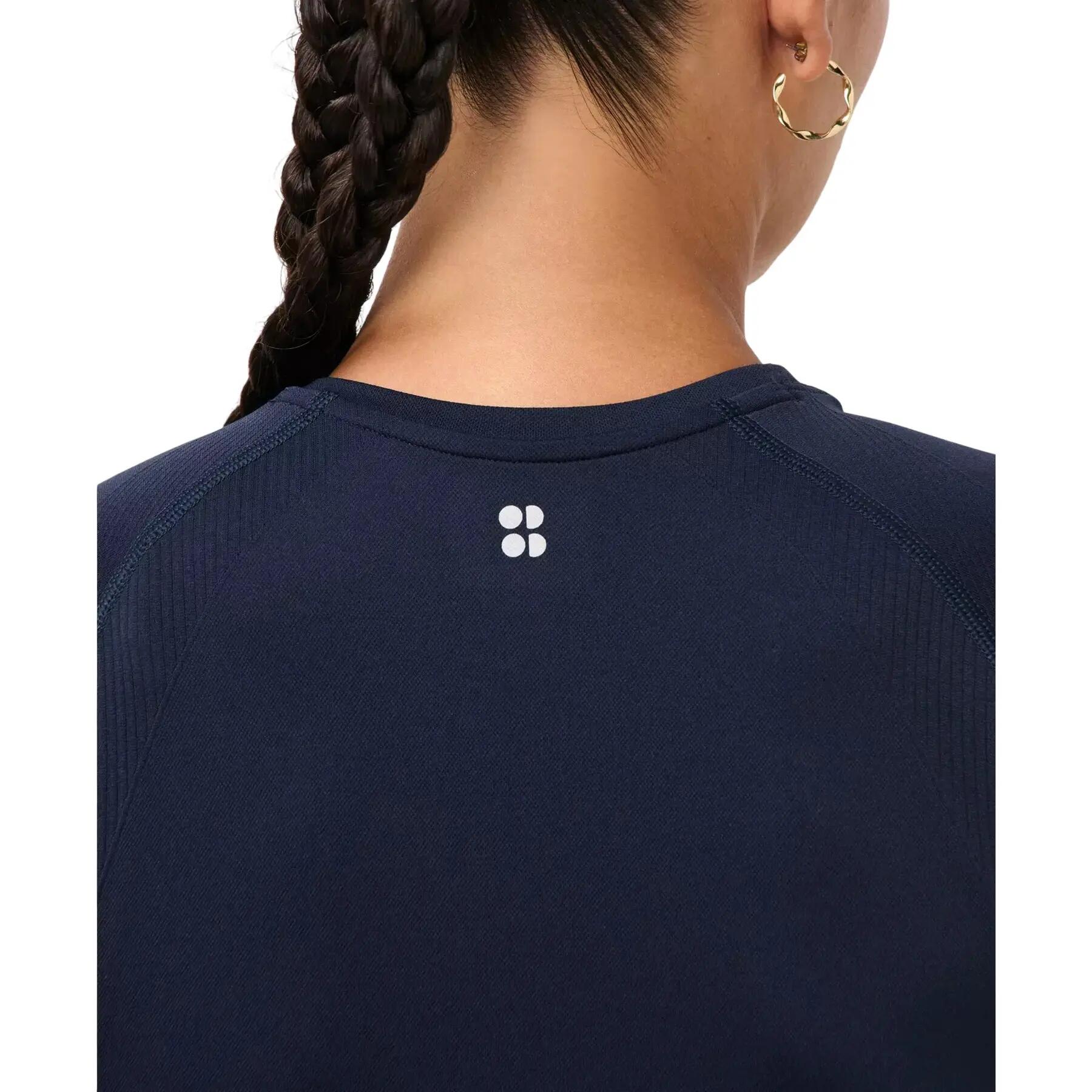 Camiseta Athlete Ejercicio para Mujer Azul Marino 4/4
