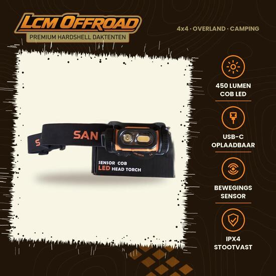Lampe frontale - Outdoor - Unisexe - 450 lumens - Noir