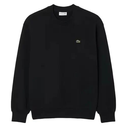 Sudadera Negra Lacoste de Felpa de Algodón Noir de Estilo Elegante y Desenfadado 4/4
