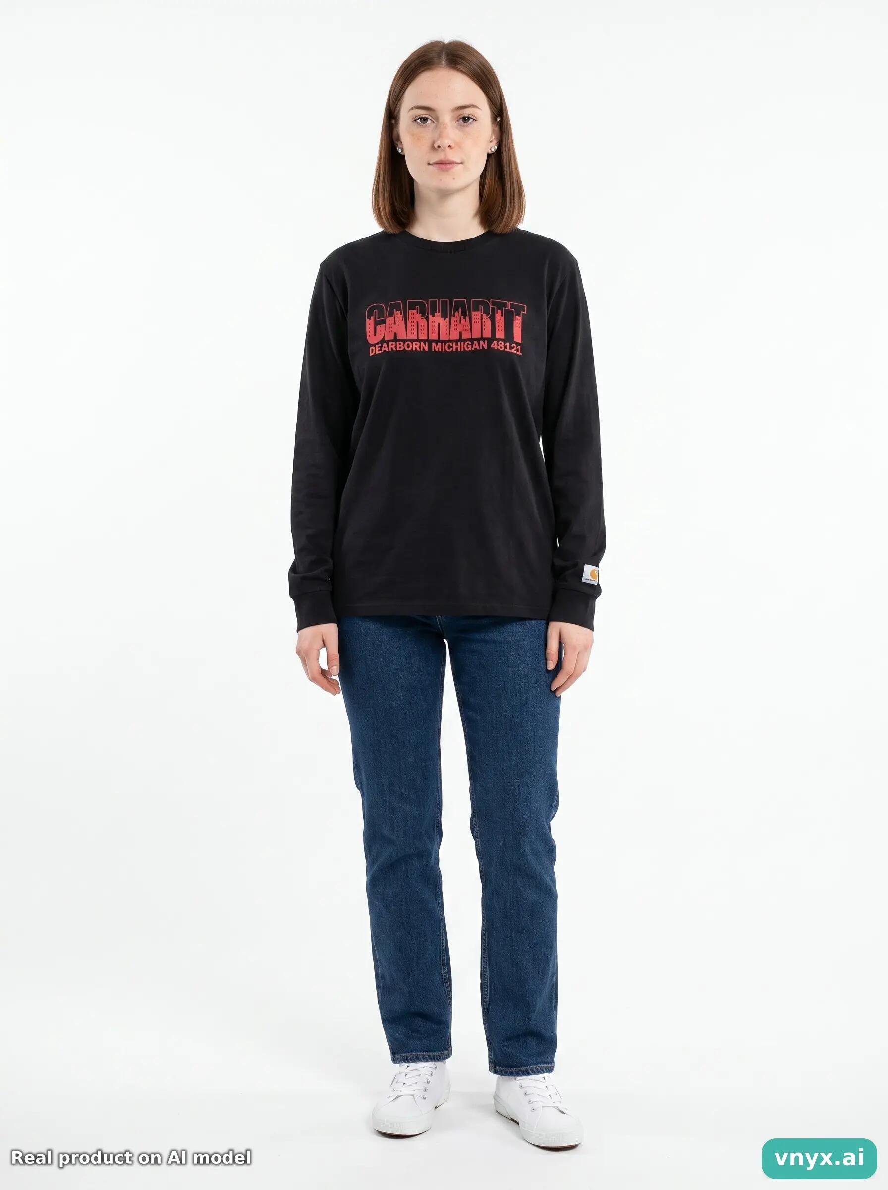 Second Life - Regular Carhartt Long Sleeve in Black size M Long-Sleeved Top 3/5