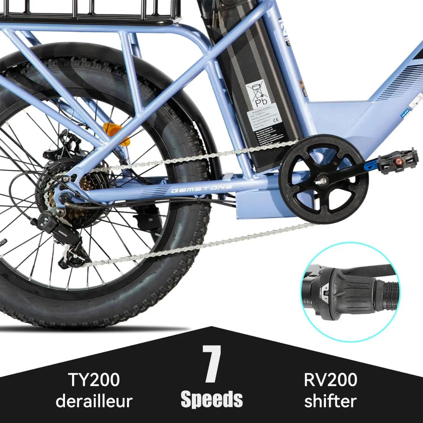 Damen Herren Fatbike 20 Zoll 7-Gang 36V 13Ah Scheibenbremsen 6/7