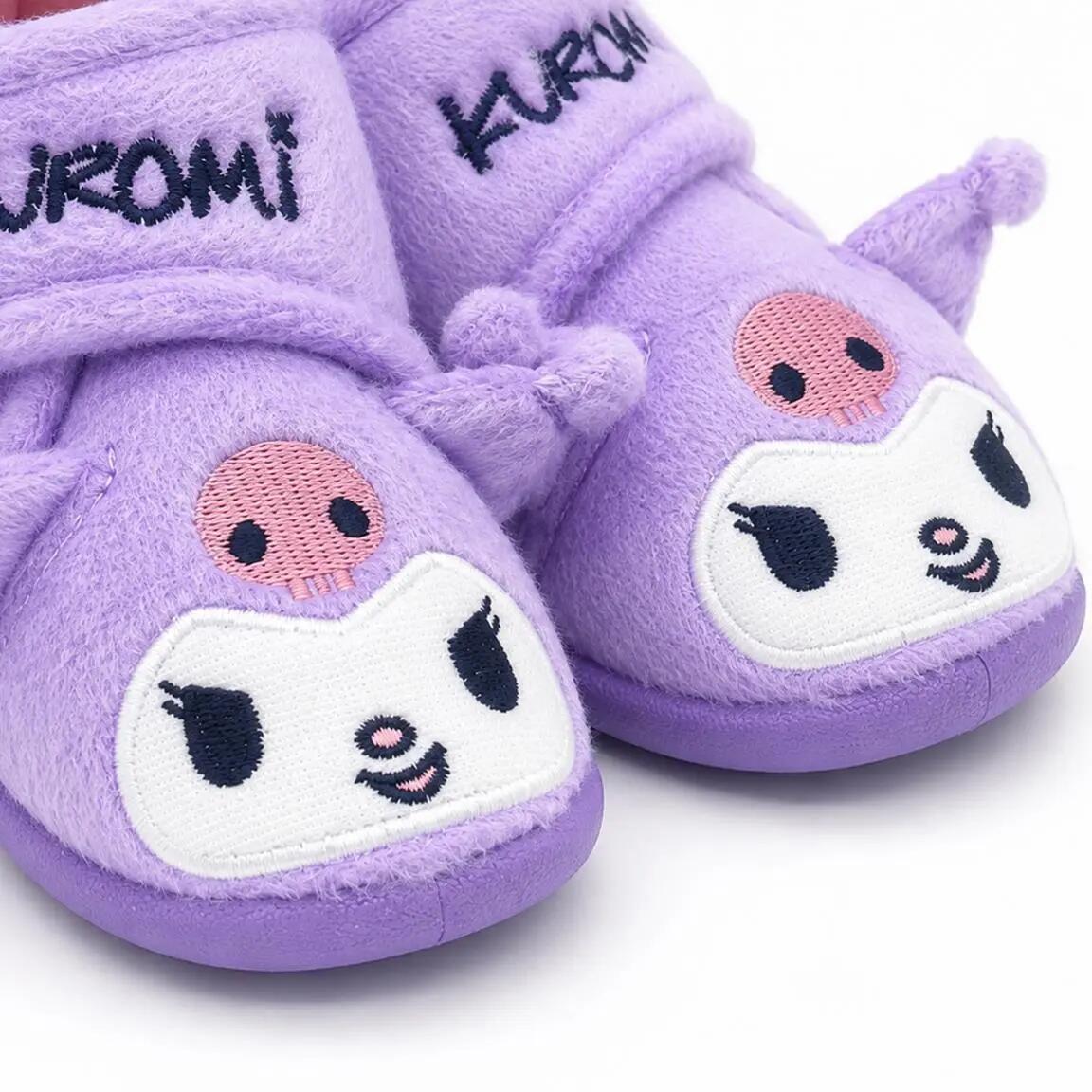 Zapatillas de Casa Media Bota Infantil Kuromi con Aplicaciones 3D Moradas 5/7