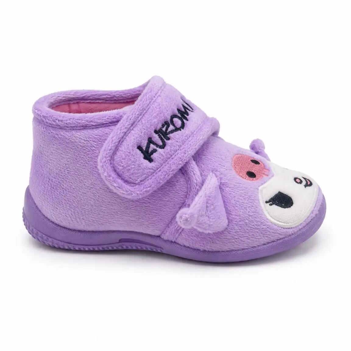 Zapatillas de Casa Media Bota Infantil Kuromi con Aplicaciones 3D Moradas 2/7