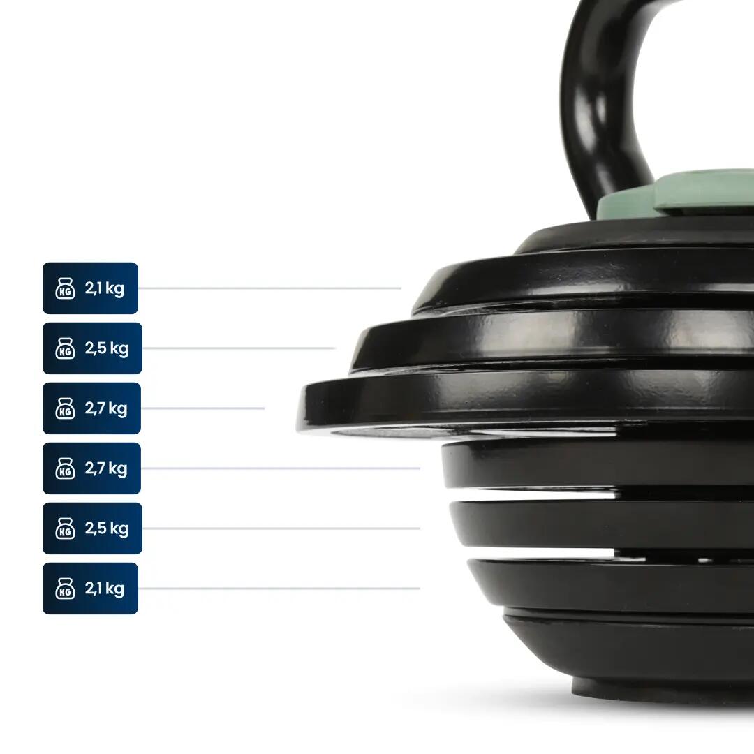 Rockerz - Verstelbare Kettlebell 18 kg - Kracht en Conditie - Zwart 5/15
