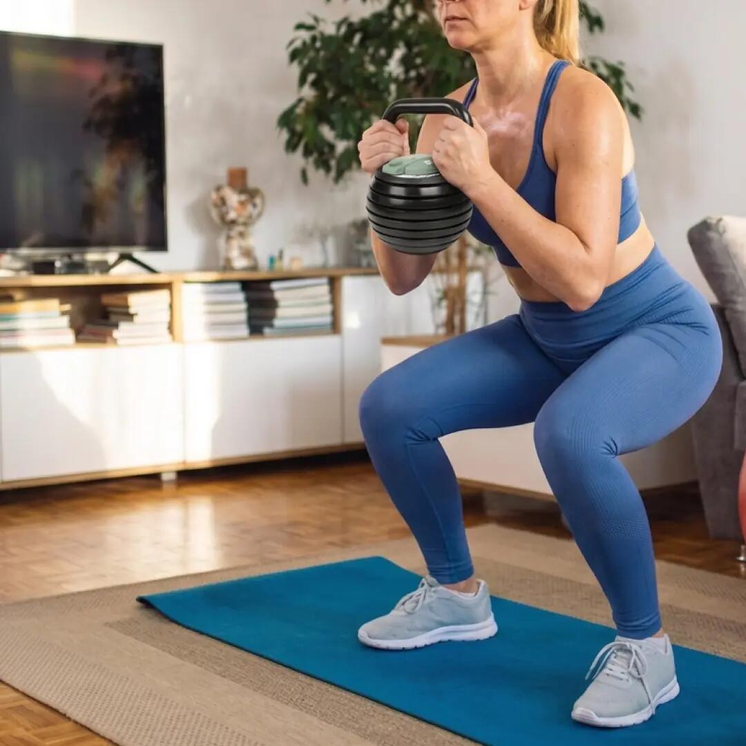 Rockerz - Verstelbare Kettlebell 18 kg - Kracht en Conditie - Zwart 13/15